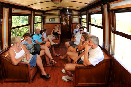 Into the wagon soller railway mallorca
