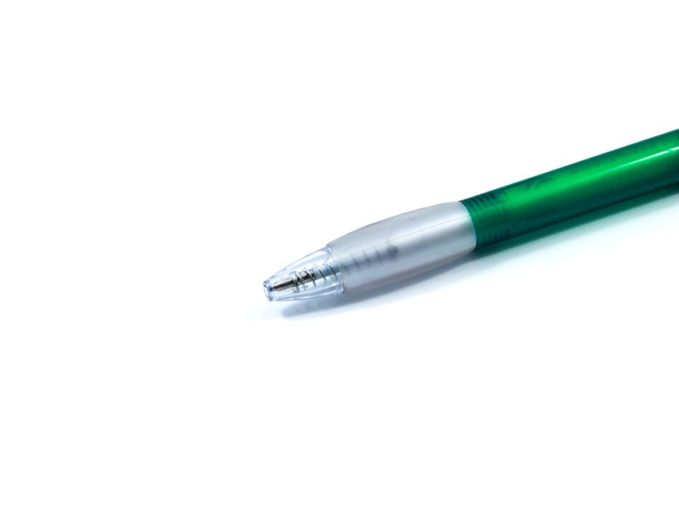 Green writing white background