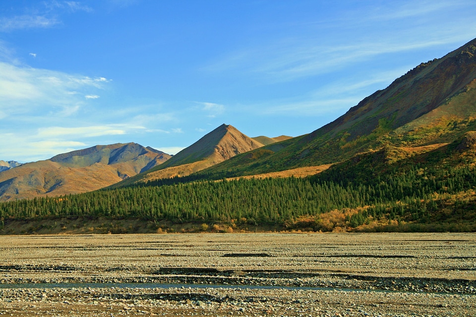 River bed mountain nature