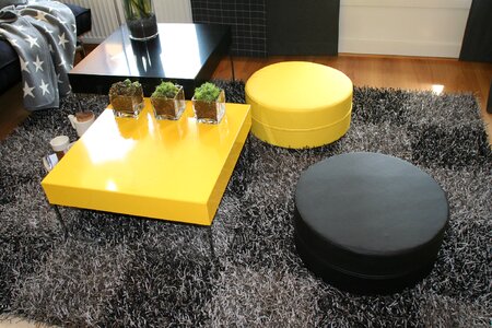 Yellow decor piece of furniture