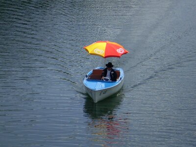 Pedal boat parasol river photo