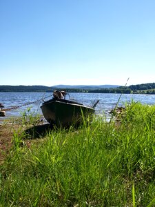 Rowing boat landscape water photo