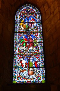 Glass colorful church interior photo