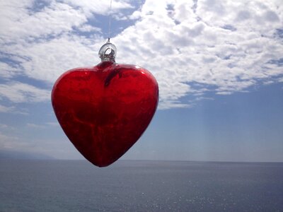 Glass blue heart