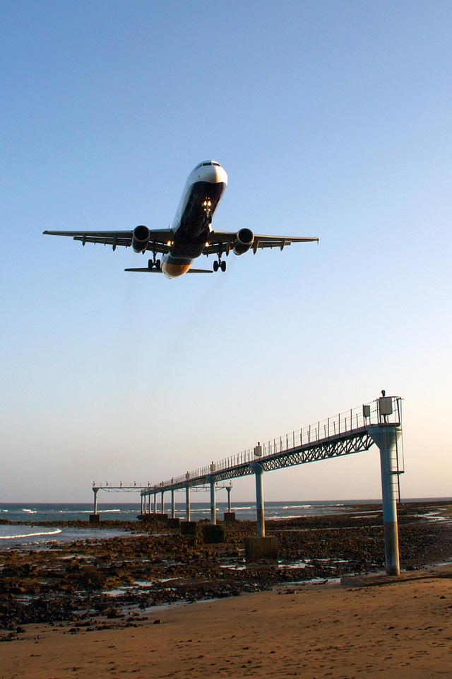 Flying aviation airliner