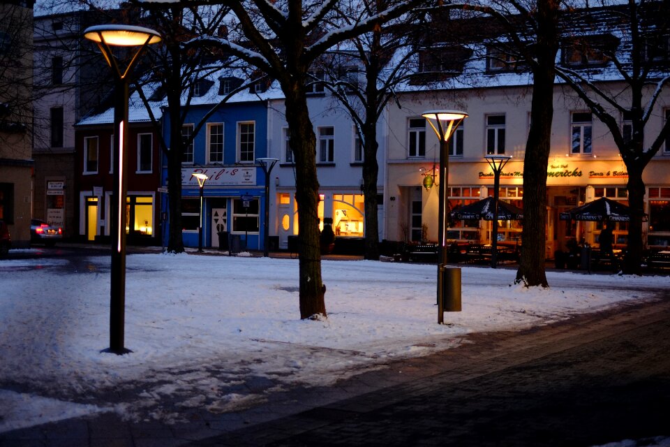 Blue hour abendstimmung snowy