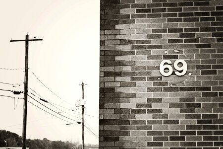 Telephone poles wall brick