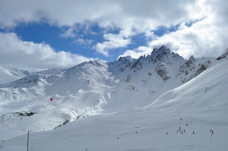 Winter landscape mountain ski photo