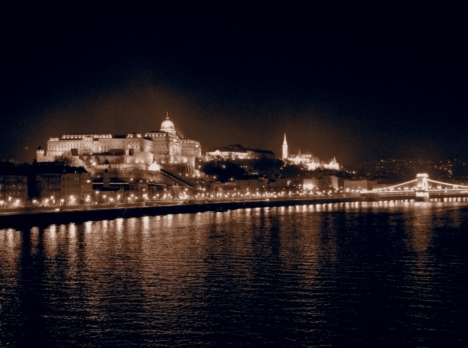 Hungary black and white danube
