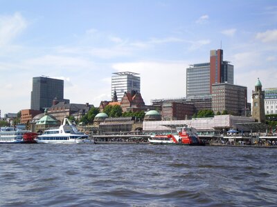 Elbe hanseatic city hamburg landungsbrücken photo