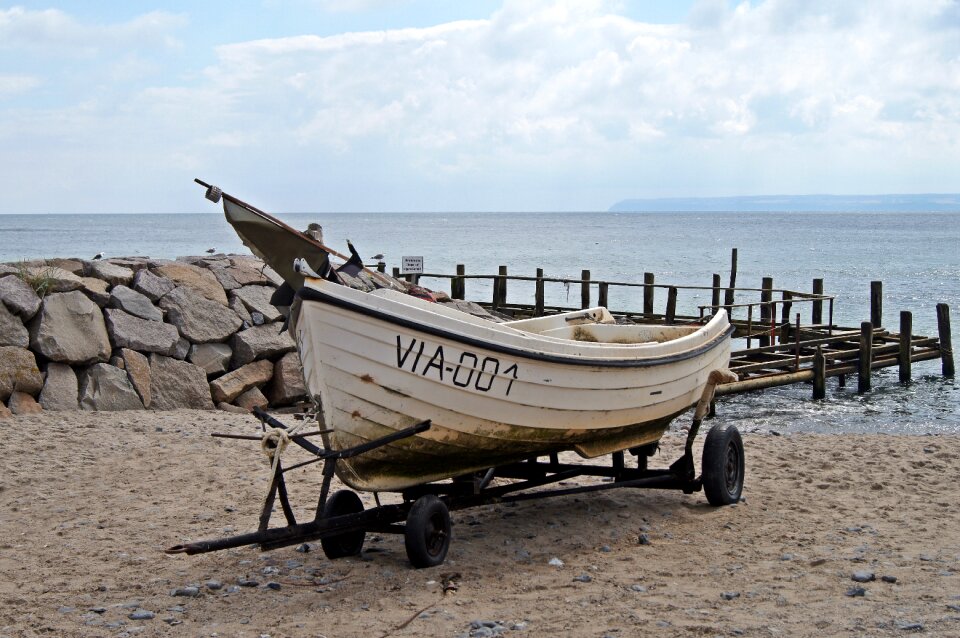Fishing boats sky beach