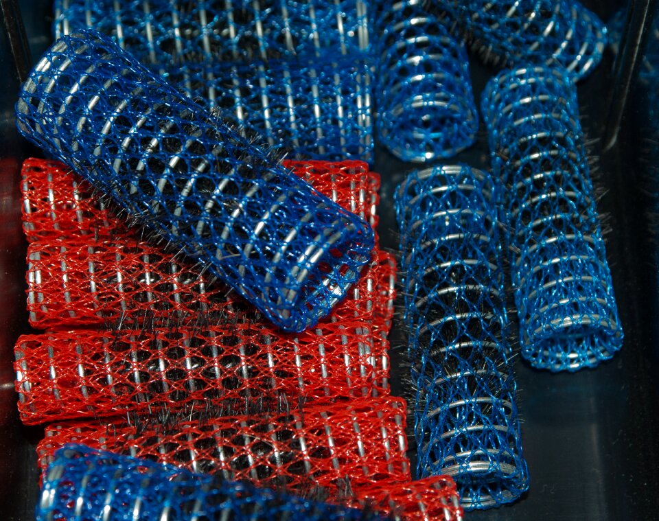 Hair curlers rolls barber shop
