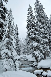 Winter landscape mountain ski photo