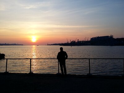 Man silhouette evening