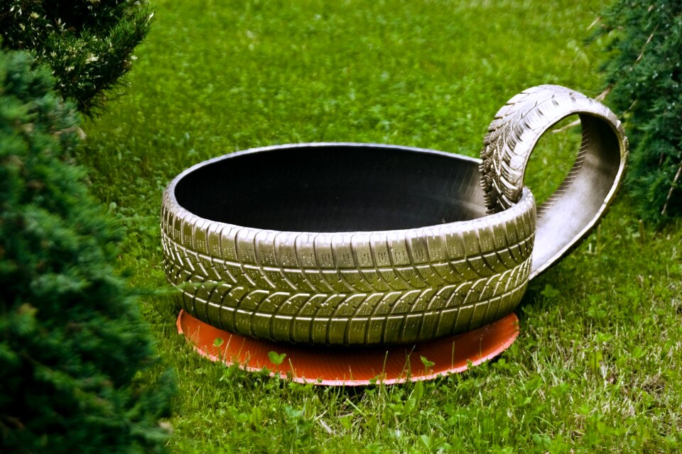 Gold painted flower pot