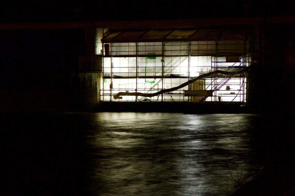 Construction on the water night