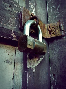 Closed door steel photo