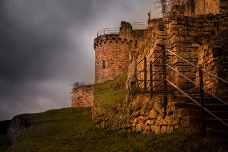 Rhine hdr image ruins of castle photo