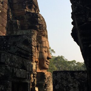 Stone face temple photo
