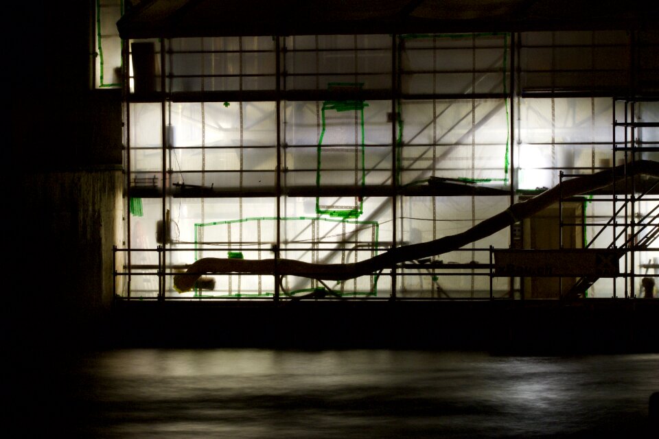 Construction on the water night