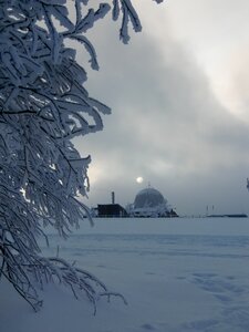 Winter sun snow backlighting