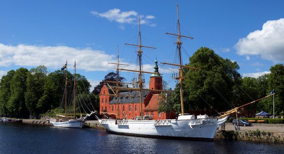 Halmstad castle sailing ship