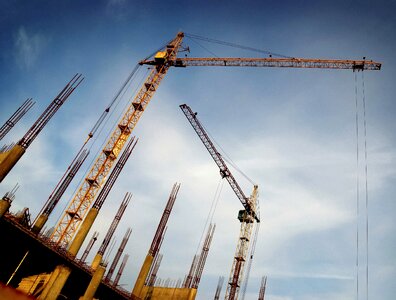 Construction crane work