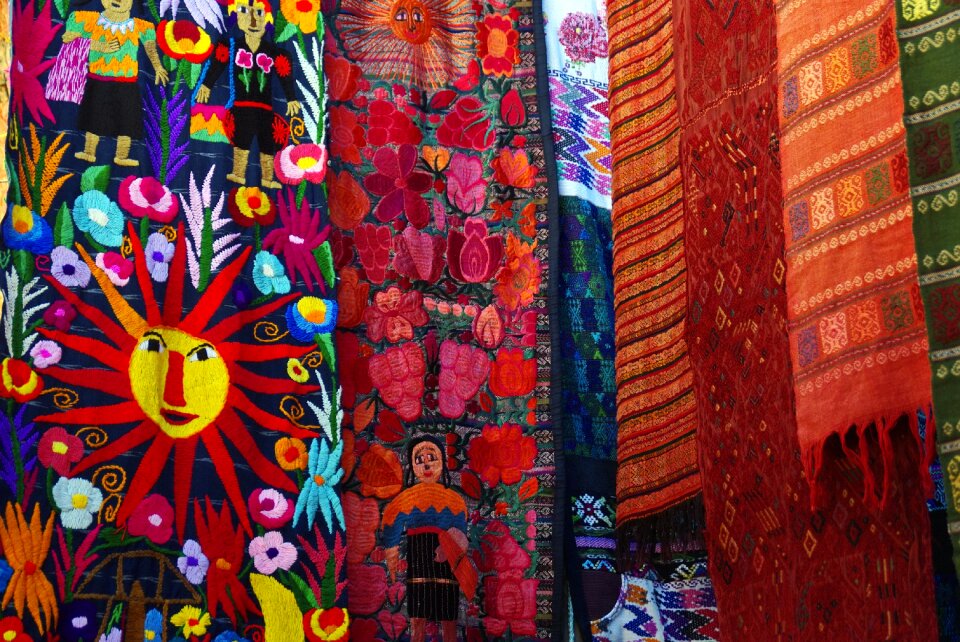 Paintings multi-coloured fabrics