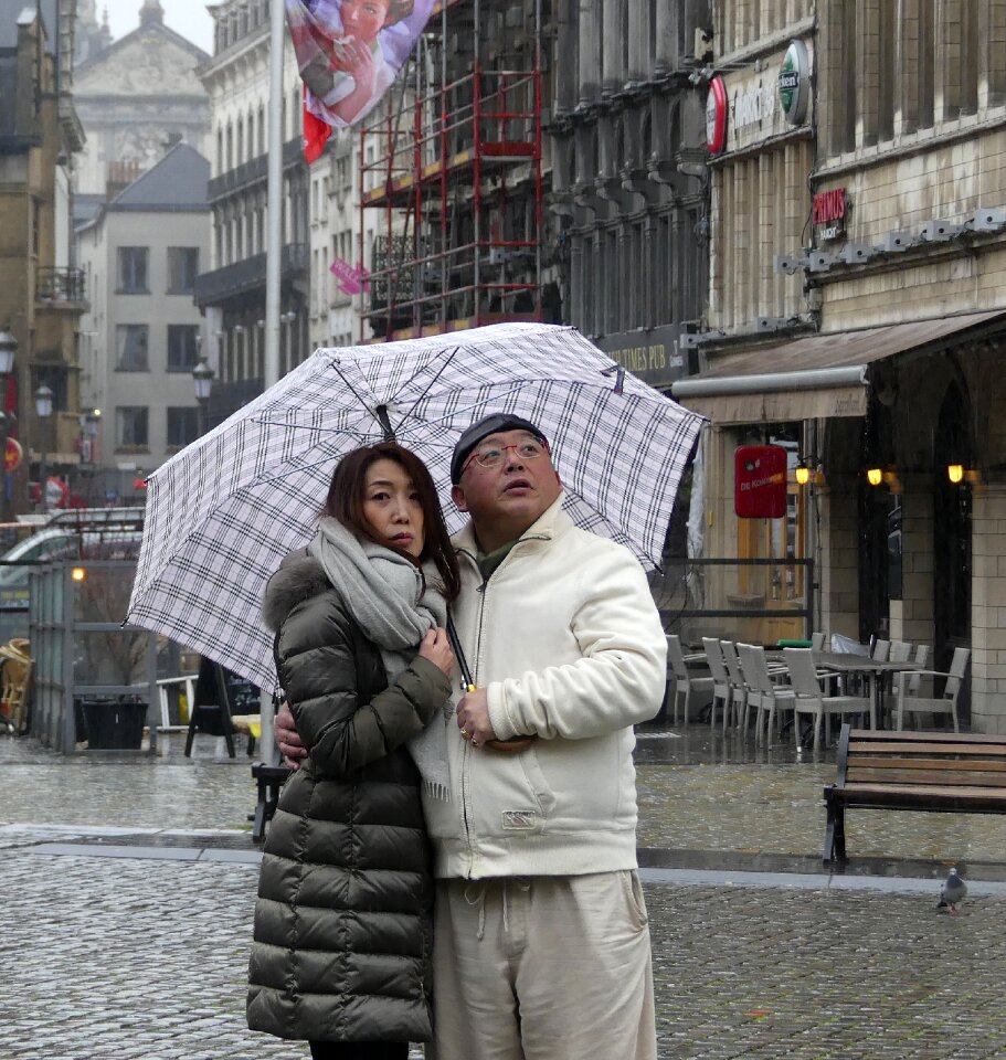 Rain umbrella together