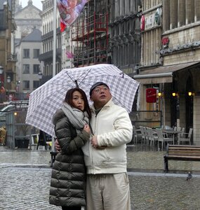 Rain umbrella together photo