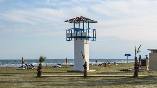 Lifeguard watching tower photo