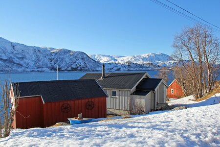 Sea fjord snow
