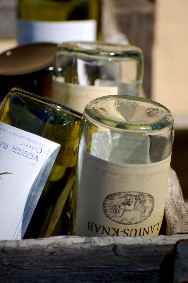 Wine still life glass bottles photo