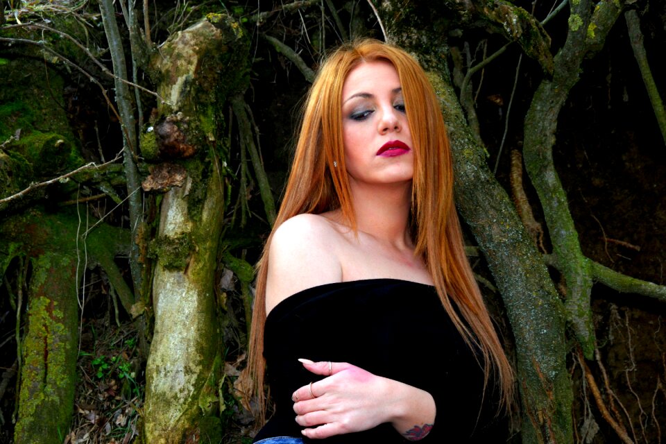 Brown eyes forest beauty