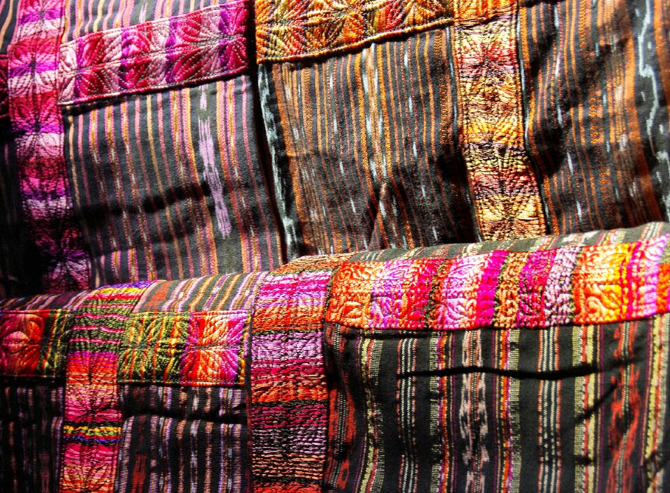 Paintings multi-coloured fabrics