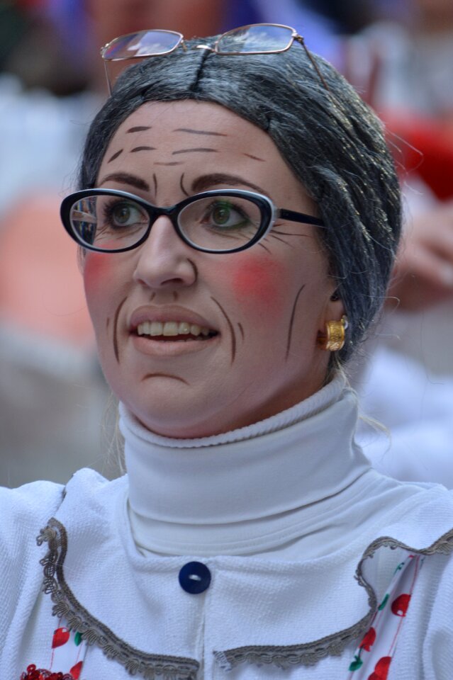 People dress up glasses