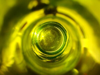 Effect glass bottle of water photo