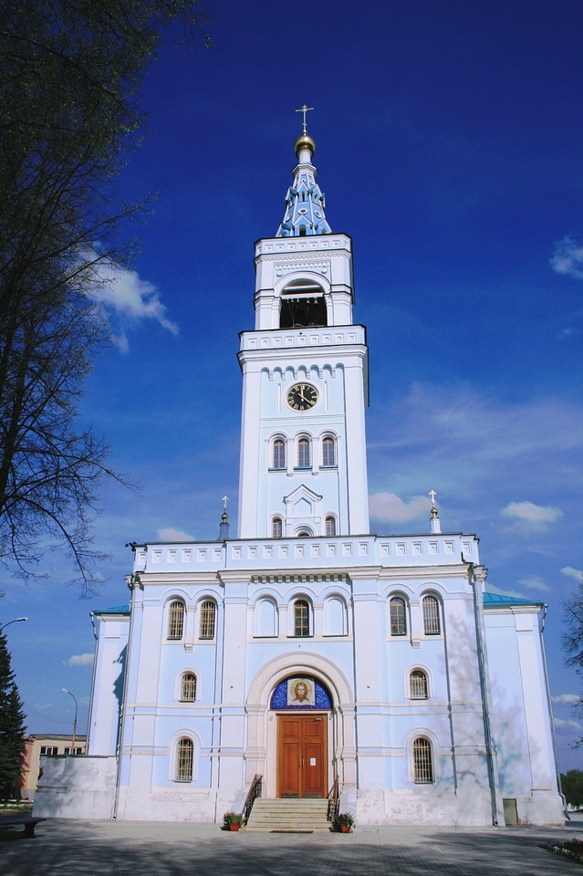 White blue tower