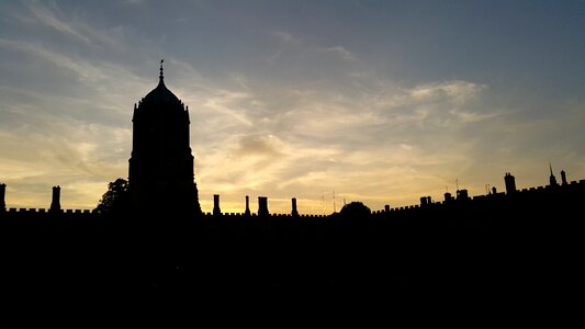 Silhouette castle evening