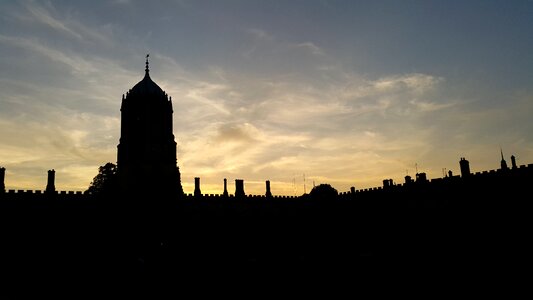 Silhouette castle evening photo