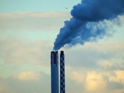 Chimney power plant pollution photo