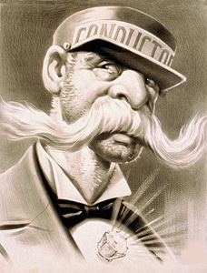 Male portrait mustache photo