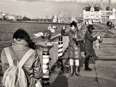 Rain people schelde photo