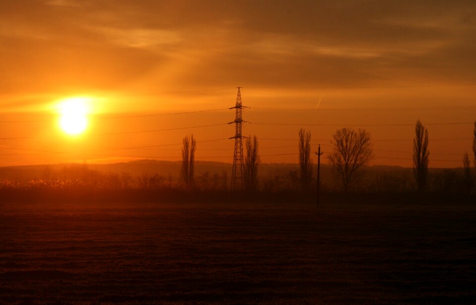 Red sun sky