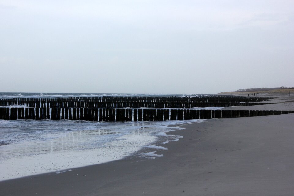 Coast groynes landscape