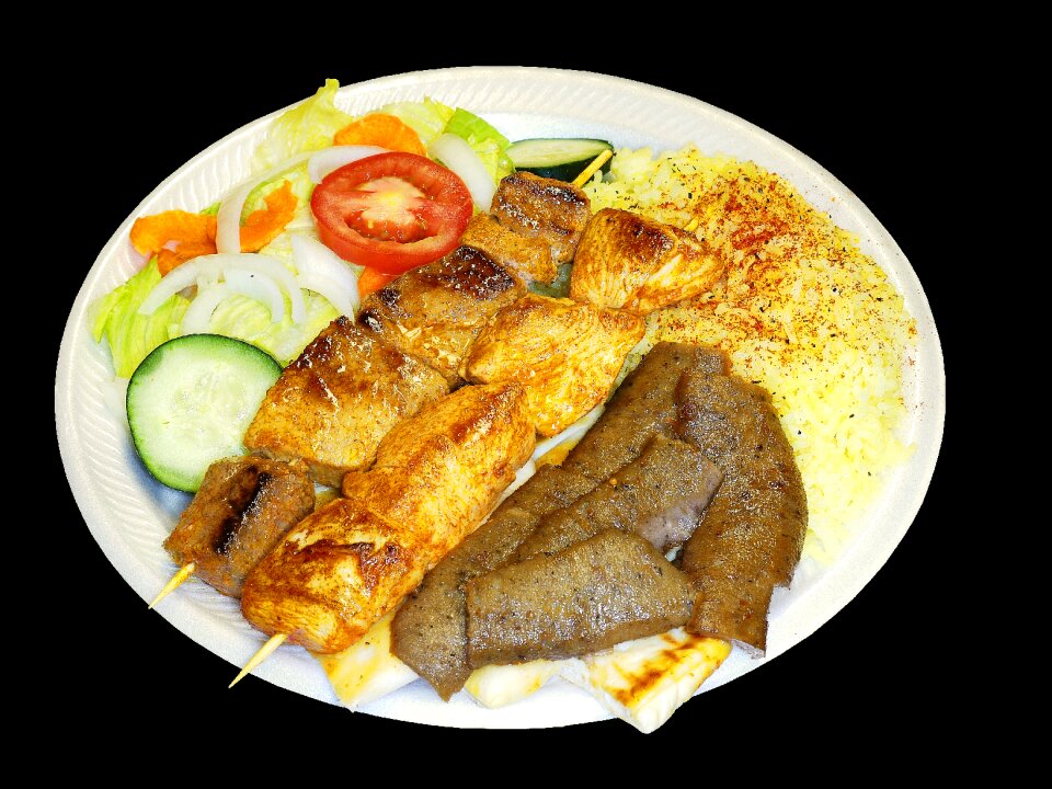 Plate meat grilled