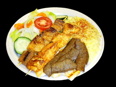 Plate meat grilled