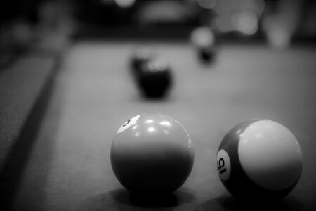 Billiards black and white ball