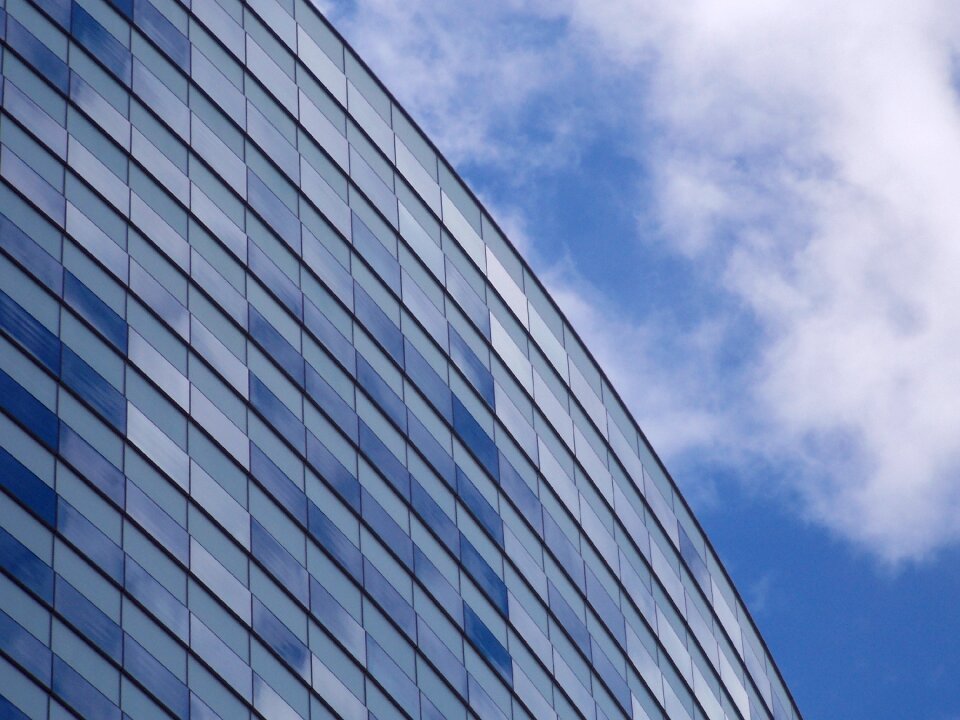 Building architecture blue