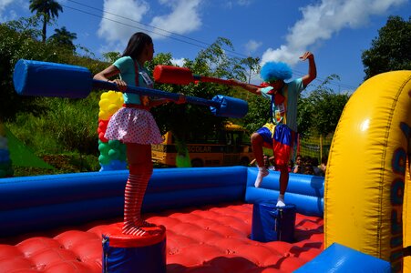 Children playing clown fun